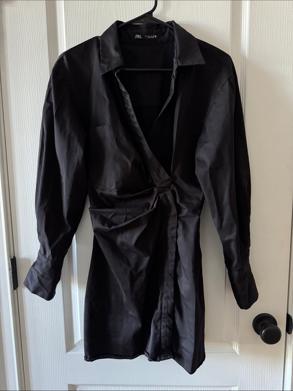 Zara Black Wrap Shirt Dress